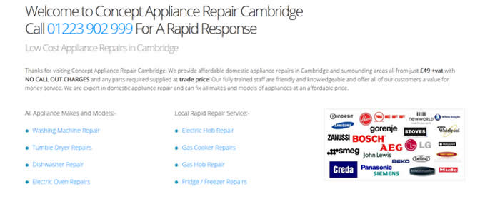 new website for appliance repair cambridge
