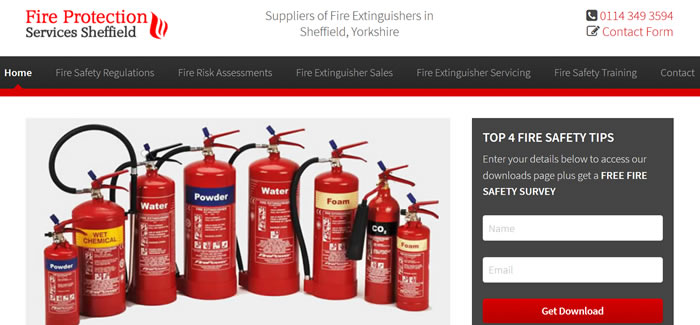 new website for Fire Extinguishers Sheffield