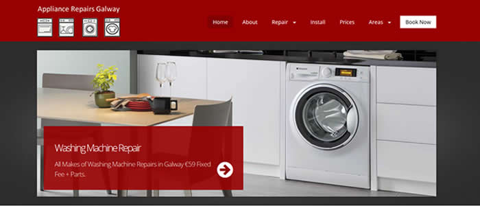 web design for washing machine repair in galway ireland