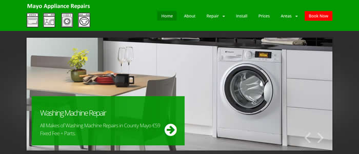 web design for appliance repairs mayo ireland
