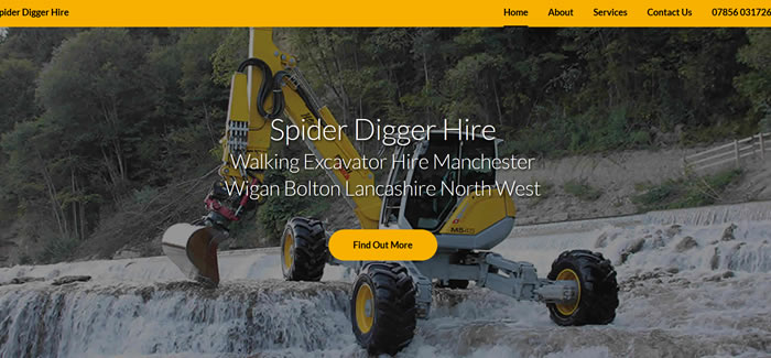 new website for Spider Digger Hire