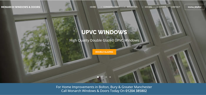 new website for monarch windowsand doors bolton